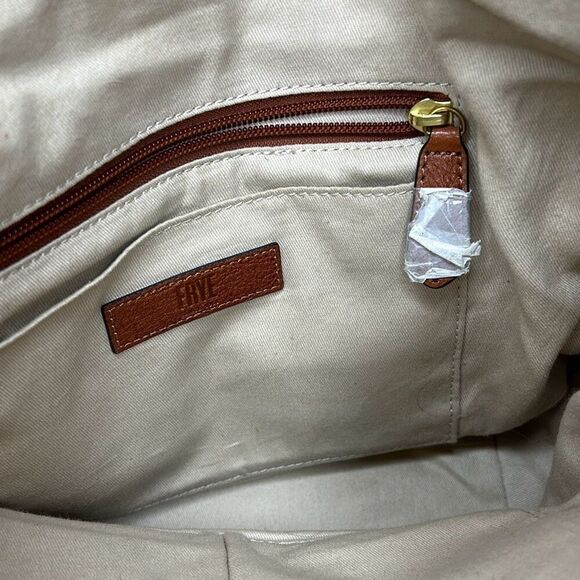 Frye Leather Ring Tote Shoulder Hobo Purse Cognac Brown Like New! - Picture 5 of 14